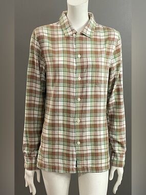 Todd Snyder Brown, Green & White Plaid Button-Down Shirt Size XS